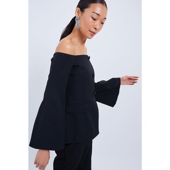 TUCKERNUCK Black Off the Shoulder Bria Blouse Size M NWT Retail $228 Tuckernuck - Picture 5 of 7